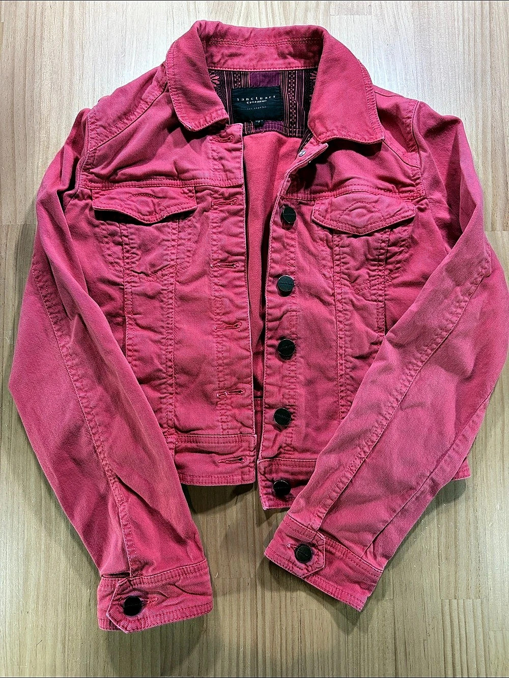 sanctuary Pink Jean Jacket Size Small B18